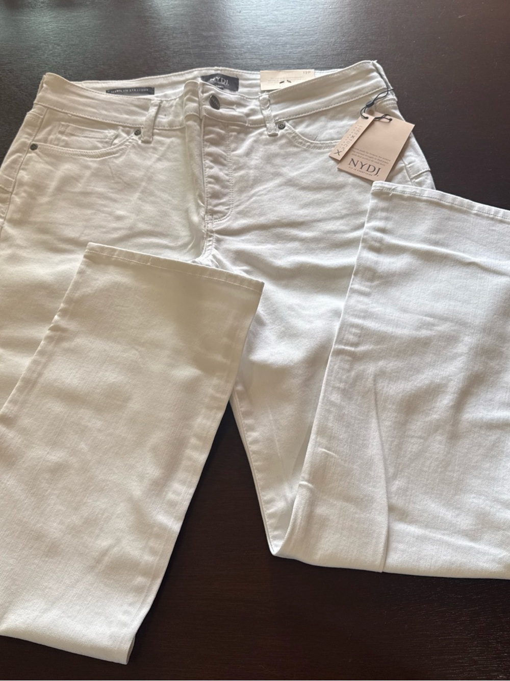 NYDJ Women’s White Straight-Leg Jeans — Clean Stretch Denim